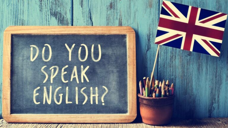 Immagine con la scritta "Doyou speak English?"